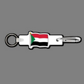 4mm Clip & Key Ring W/ Full Color Flag of Sudan Key Tag